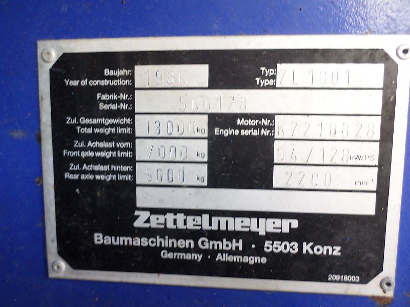 Zettelmeyer ZL 1801 4/1 Schaufel 14 To 1 Hand THW